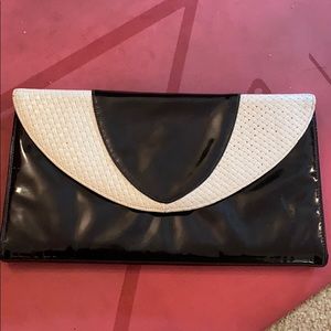 Vintage black and white clutch